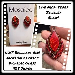 NWT Mosaico Austrian Crystal pendant necklace & earrings 💕💕 new line! 💕💕
